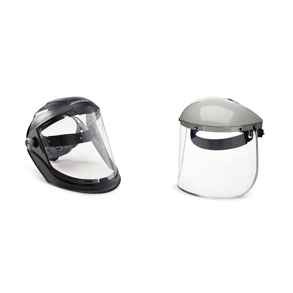 Jackson & Sellstrom Premium Face Shields with Ratcheting Headgear - Clear Uncoated Polycarbonate Windows