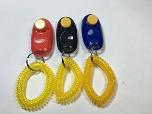 Dog Training Clicker Plus Bonuses! You Get 3 Dog Training Clickers With Wrist Straps, Plus You Get The "Guide For Clicker Training Your Dog" Learn the Right Way to to Train Your Dog By Using the Number One Device Recommend By Professional Dog Trainers. The Guide Provides Great Information on How to Properly Use the Training Clicker. Added Bonus! You Will Also Receive the "9 Step Guide To A Happy Dog" Make Your Dog a True Member of Your Family. What a Great Gift!