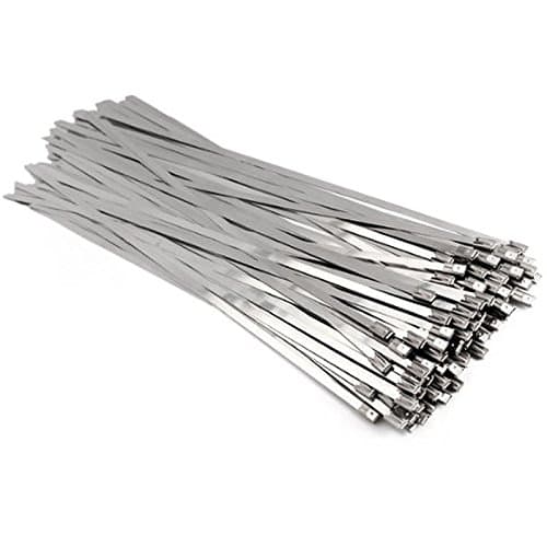 10pcs Stainless Steel Exhaust Wrap Coated Locking Cable Zip Ties 4.6300mm