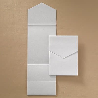Classic Pocket Invitation Pack of 25 White with Matching White Envelopes