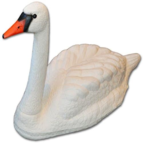 Komonee Life Size Swan Decoy Pond Decoration White Plastic Floating Ornamental Bird