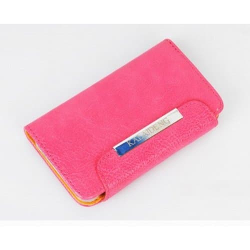 AMAGLE Flip Wallet Holster Leather Case for iPhone 5 5S - Pink