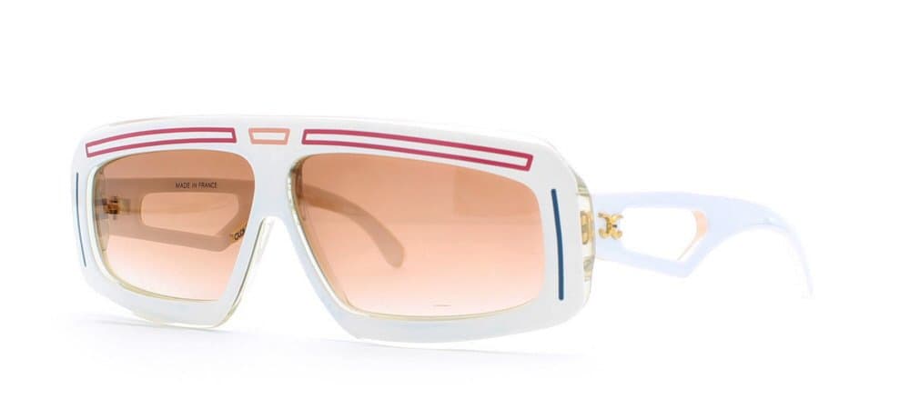 Claudia Carlotti Zenith CS 103 Red White blue Square Certified Vintage Sunglasses For Mens and Womens