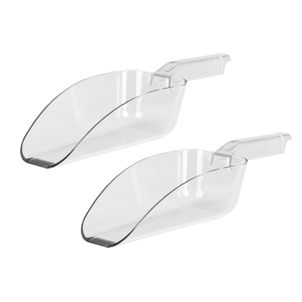 (2 Pack) 12-Ounce Clear Polycarbonate Scoop, Heavy-Duty Plastic Ice Scoop, Candy Scoops, Popcorn Scoops, Utility Scoops by Tezzorio