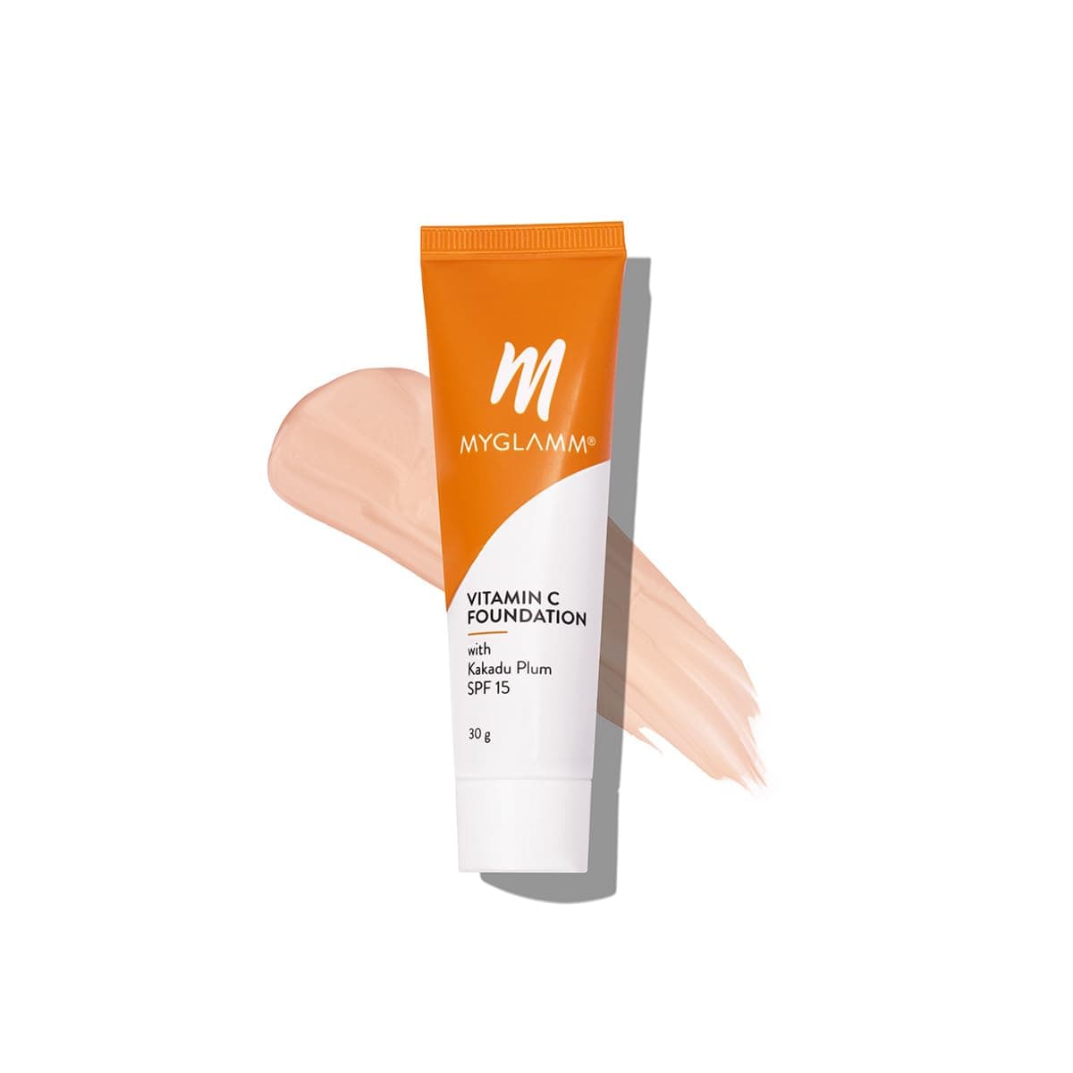 MyGlamm Vitamin C Foundation - Peach (Light Cool) | Long Lasting, Medium To Full Coverage Cream Foundation With SPF 15 With Hyaluronic Acid (30g),Matte Finish