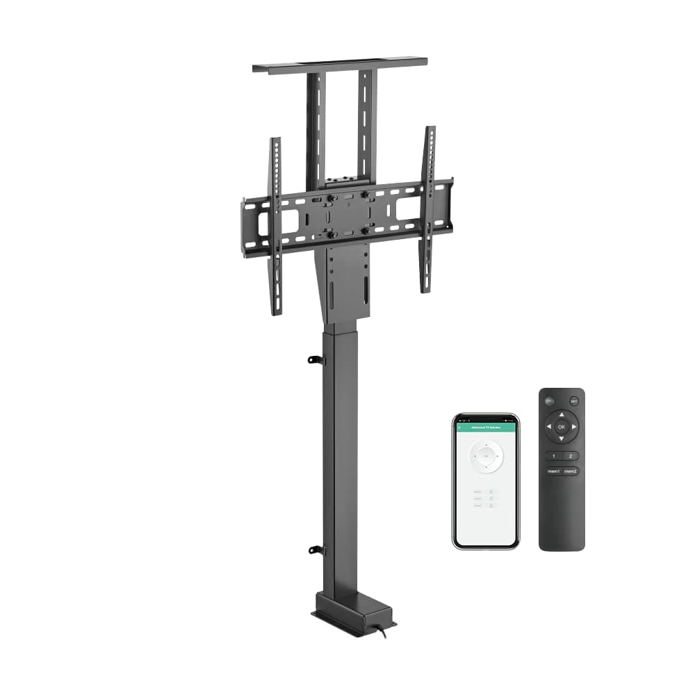 ynVISION.DESIGN TV Lift Mount for 37"-80" TV's | Vertical Lift TV Stand with RF Remote and Smart Phone Control via WiFi
