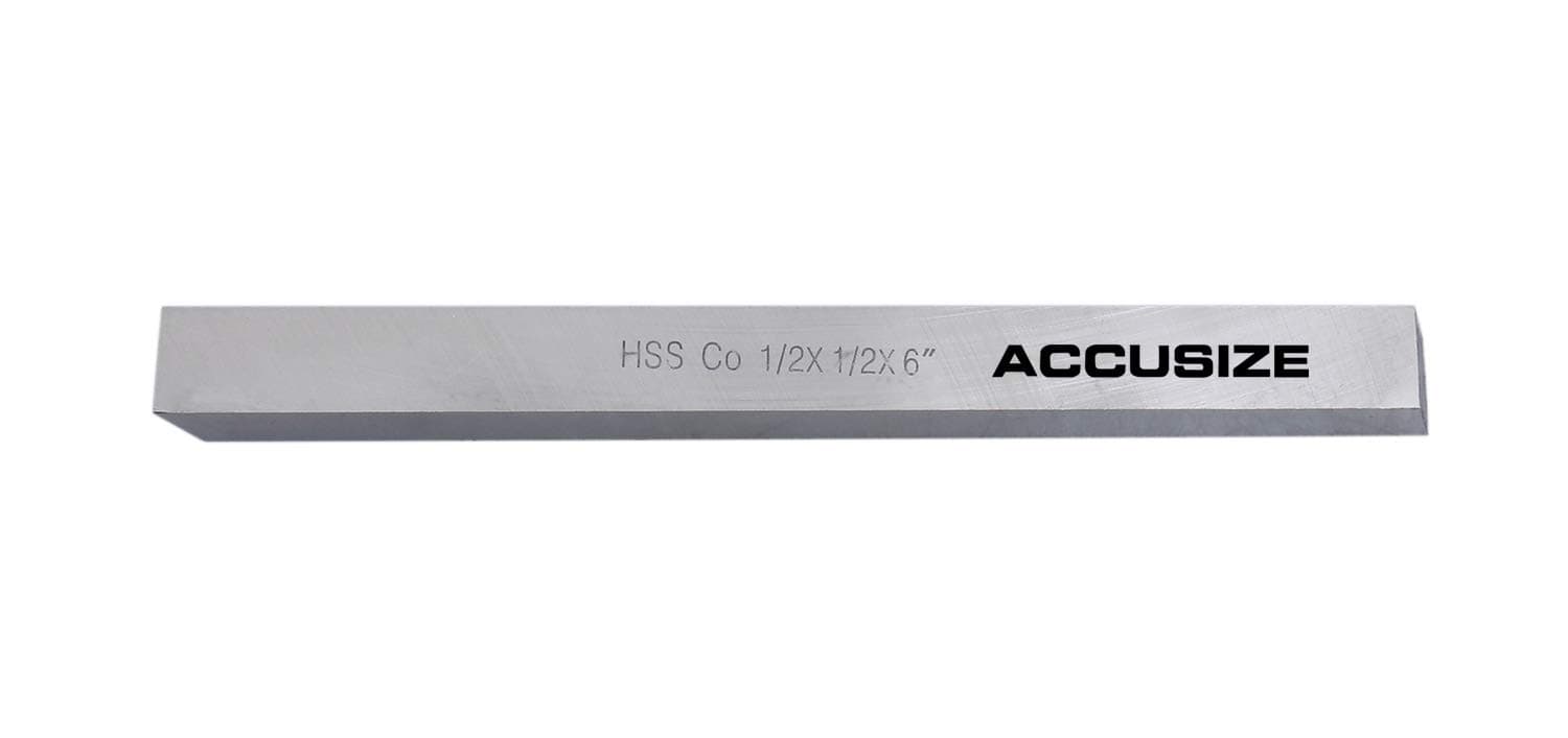Accusize Industrial Tools 1/2'' x 1/2'' x 6'' (Width x Height x Oal) H.S.S. Plus 5% Cobalt Lathe Tool Bit, 5095-0130