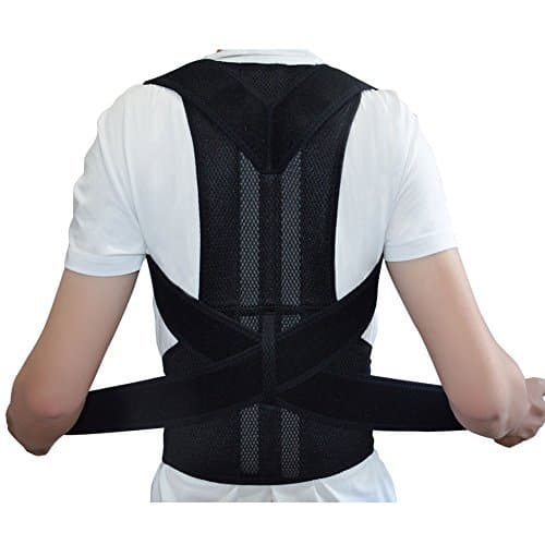 ZSZBACE Posture Corrector Back Support Shoulder Brace Belt for Men Women Adjustable 5 Size (S:Waist Length fits 27.5-33.4", Black)
