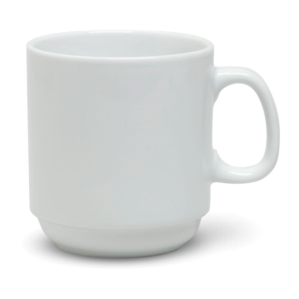 Steelite Varick Cafe White Porcelain 10 Oz Stacking Mug