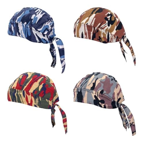 Cotton Doo Rag Skull Cap Sweat Wicking Head Wraps Breathable Helmet Liner Beanie Dew Rags for Men