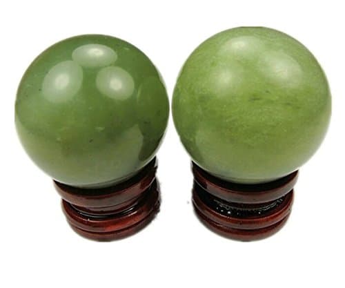 Dark Green Jade Baoding Citrine Chinese Health Massage Therapy Stress Exercise Balls
