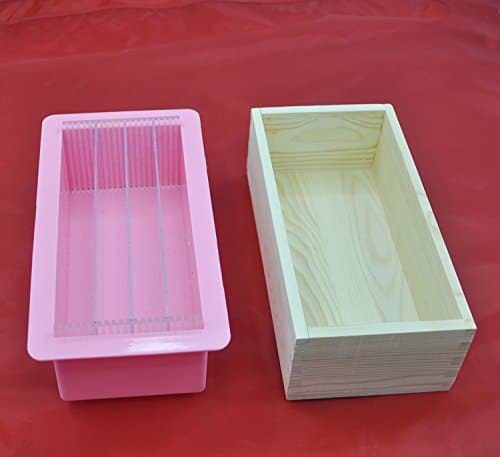 3in1 Rectangle Silicone Soap Mold Wooden Box Vertical Acrylic Rendering Separator 1000ml