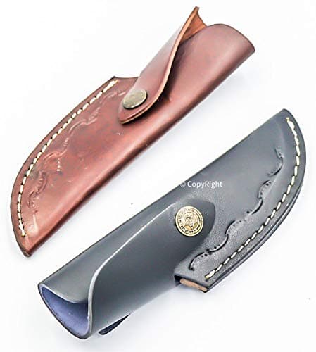 7" Handmade Real Leather Sheath for Fixed Hunting Blade Knife Engraved/Belt Loop