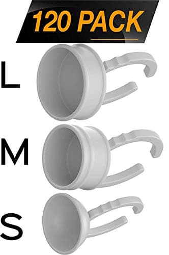 Nylea 120 Pack - Makeup Rings Tattoo Ink Rings Cups Makeup Glue Ring Cup Disposable Glue Holder Plastic Tattoo Ink Pigment Ring Adhesive Makeup Rings Palette for Eyelash Extension Nail