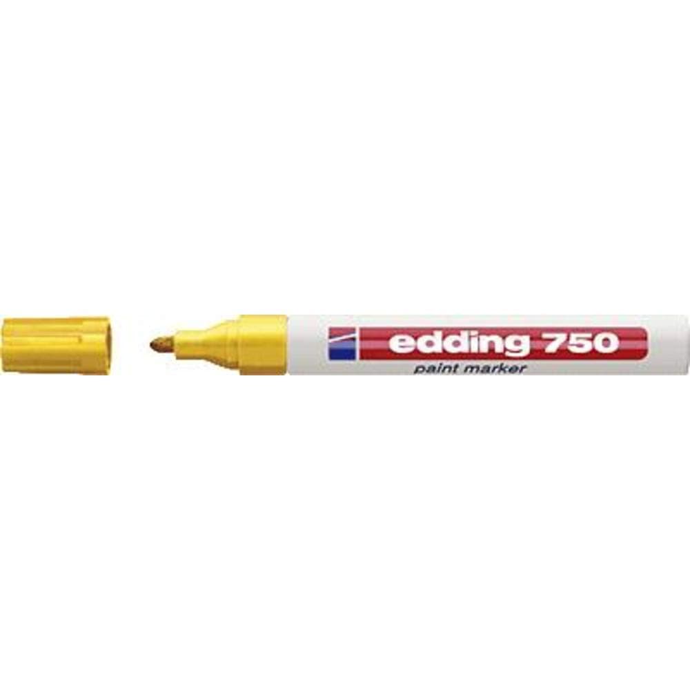 edding 750 Paint Marker - Yellow - 1 Pen - Round Tip 2-4 mm - Paint Marker for Marking and Labelling Metal, Glass, Rocks or Plastic - Heat-Resistant, Permanent, Smudge-Proof and Waterproof