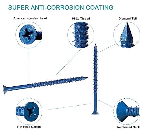 3/16 x 3-1/4" Flat Head Concrete Screw Anchor, for Anchoring to Masonry, Block or Brick (100Pcs)