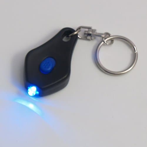 LED Keychain Flashlight - Teardrop Slide/Squeeze Dual Switch - Blue LED