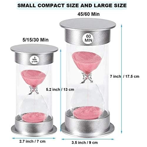 SuLiao 10 Minute Hourglass Timer Sand Clock, Unbreakable Pink Sand Watch 10 Min, Colorful Plastic Hour Glass Sandglass for Kids, Games, Decor, Classroom, Kitchen, Toothbrush Timer