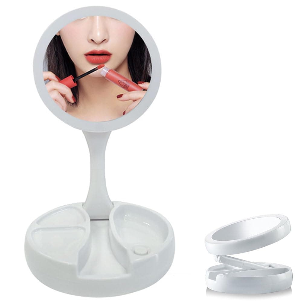 NeoStyleLighted Makeup Mirror,Vanity Mirror with Lights,Magnifying 10X with 1X Mirror Double Sided Vanity Mirror,Smart Design withAngle&Height Adjustability