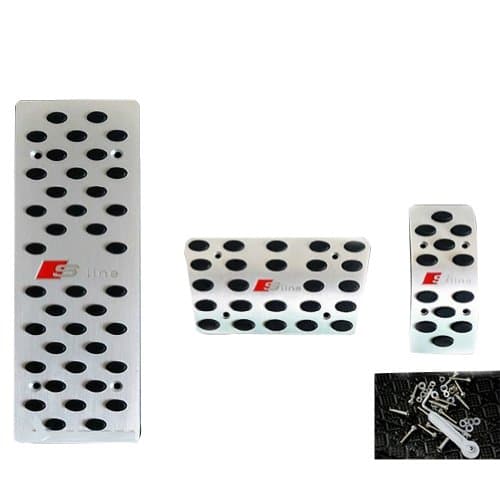 For AUDI A4 A6 A8 Q5 Sline Fuel Brake Foot Rest AT Pedals Non-slip Alloy 3pcs