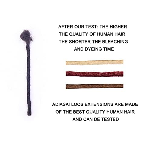 0.4cm Width 14 Inch 100 Strands 100% Human Hair Loc Extensions, Full Handmade Dreadlock Extensions for Men Women Kids Can Be Dyed and Bleached with Needle and Comb Unprocessed Natural Black