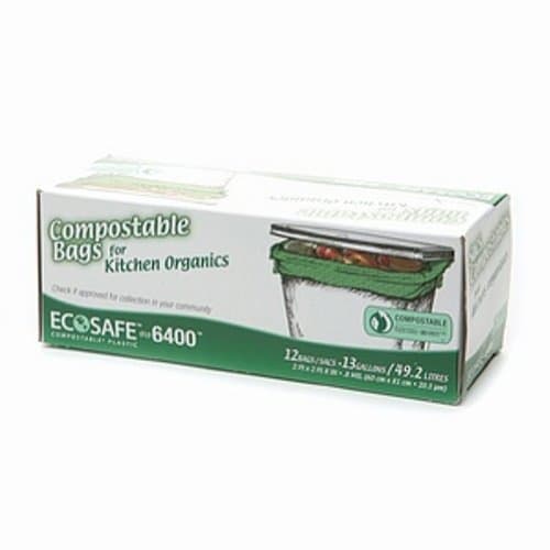 Ecosafe13-Gallon Compostable Compostable Bags, 12 Count0.80 mil Thick