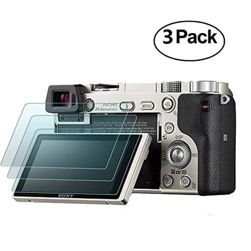 Glass Screen Protector for Sony Alpha A6000 A5000 A6300 NEX-7 NEX-3N NEX-5 NEX-6 NEX-6L, Mestron Tempered Glass Anti-Bubble Anti-Scratch Anti-Fingerprint Ultra-Clear 9H Cover (3 Pack)