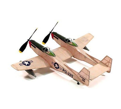 Dumas F-82 Twin Mustang Rubber Powered Flying Model Plane Kit Ages 12 plus