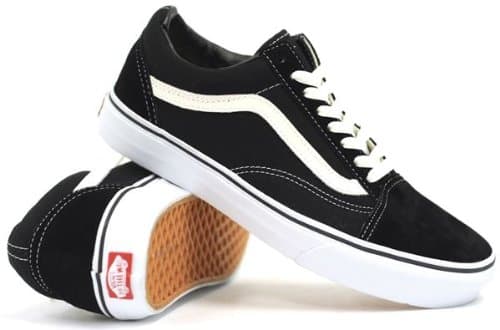Vans Unisex Old Skool Skate Shoe (9 B(M) US Women / 7.5 D(M) US Men, Canvas Black/True White)