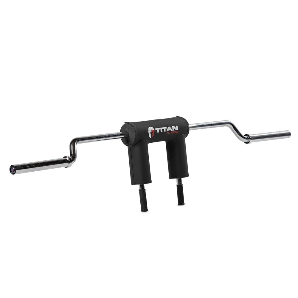 - Rackable Safety Squat Bar, Cambered Safety Squat Barbell with 5" Drop, Olympic Weight Sleeves Rated 1,500 LB, HeftyGrip Shoulder/Arm Pads, 35mm Easy-Grip Handles