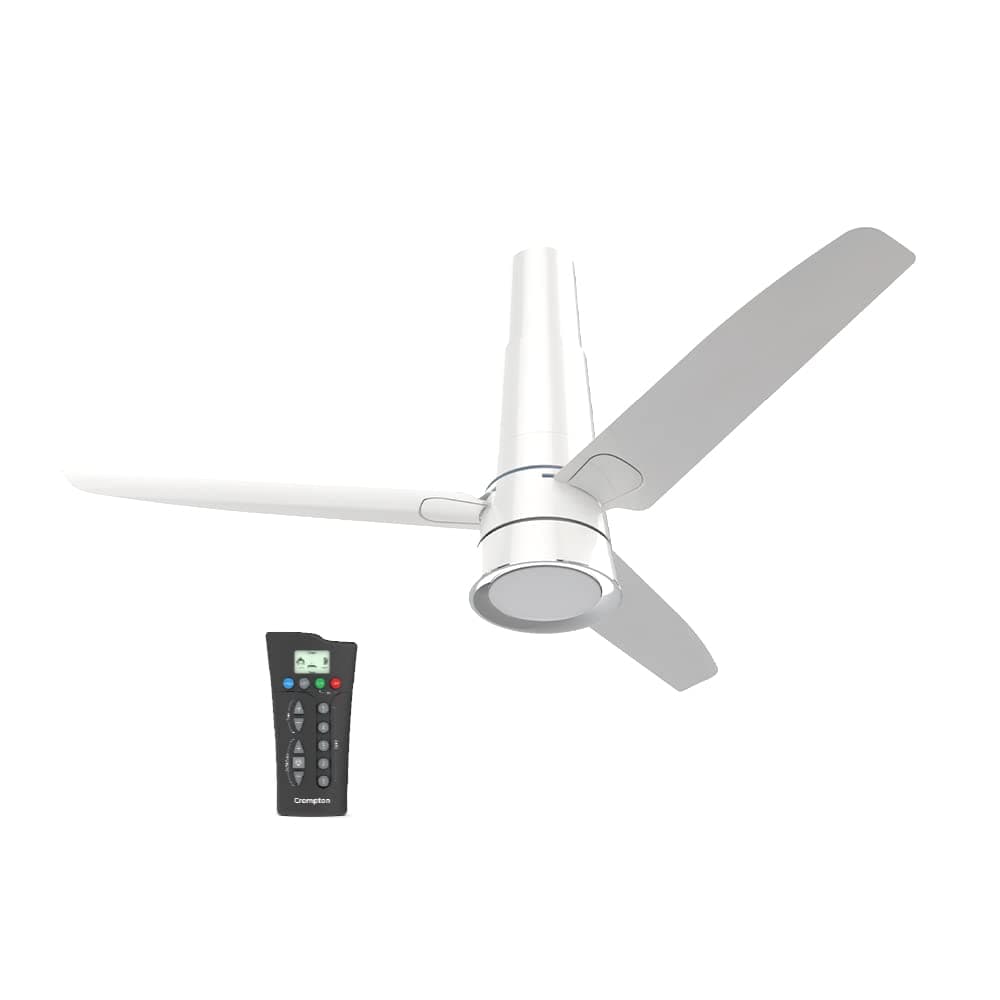 Crompton Energion Roverr Smart iOT Enabled 1200mm BLDC Ceiling Fan | Light Dimming Feature | Remote Control | 5 Years Warranty (Pristine White), Pack of 1