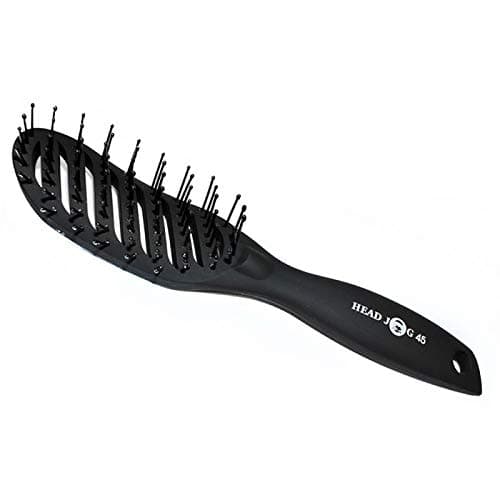 Head Jog 45 Black Vent Brush. Great Styling & Blow Drying Hairbrush. Professional Styling Hair Brush for Men & Women. Detangling Hair Brush for Short, Long Or Thick Hair. Add Extra Volume.