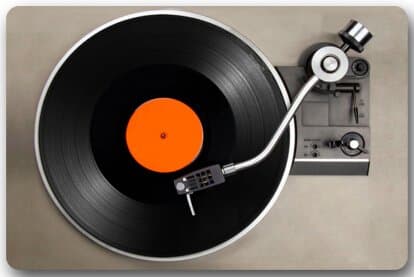 Vinyl Record Turntable Rectangle Entryways Non Slip Doormat Floor Mat - 23.6"(L) x 15.7"(W), 3/16" Thickness