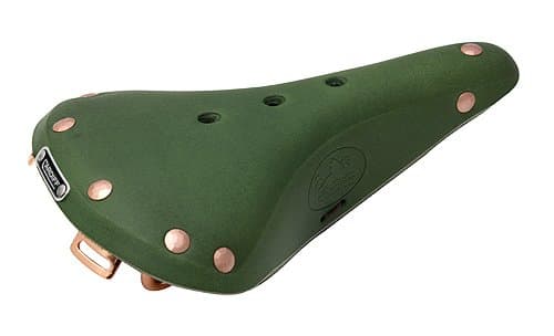Cardiff Mercia Bicycle Saddle GREEN Leather Copper Road