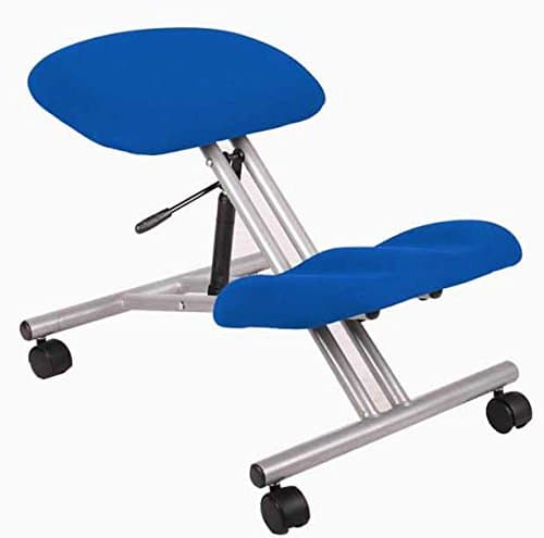 Wave Ergonomic Kneeling Chair | Height Adjustable | 3 Colour Options (Blue Fabric with Silver Frame)