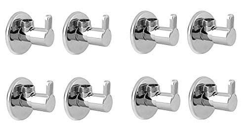 Mark Brass Disk Angle Cock, Valve,Wall for Bathroom for wash Basin Brass with Free Flange and Teflon Tape Set of (8)