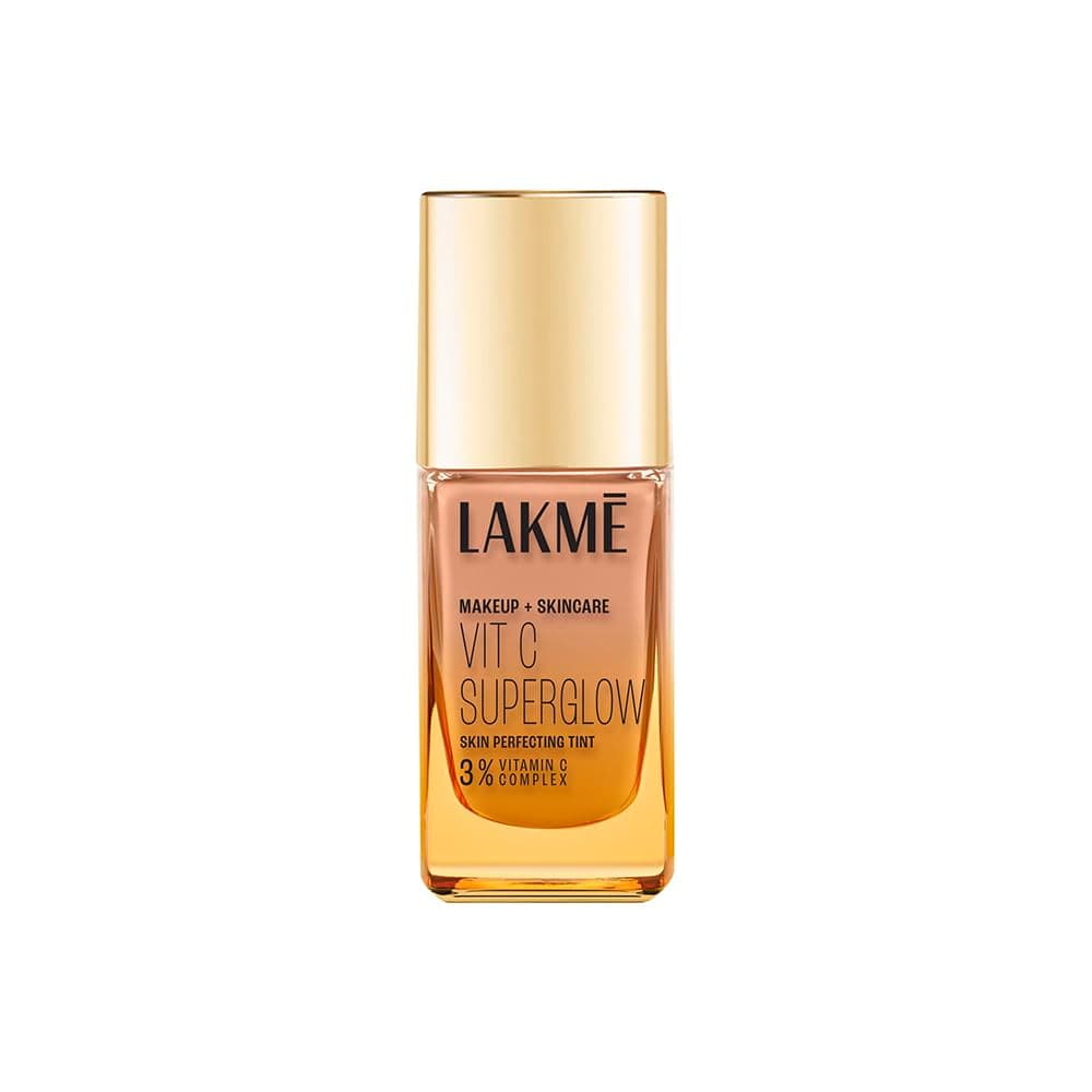 LAKMÉ Makeup+Skincare VitC Superglow Skin Perfecting Medium coverage, Natural Finish Liquid All Skin type Tint Cool Rose C140 25ml