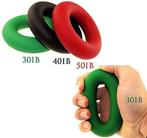 Hotrose US 3 PCS Set Hand Gripper Grip Silicone Ring Resistance Strength Trainer Exerciser