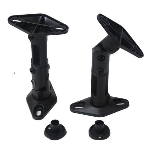 2 Satellite Speaker Wall Ceiling Mounts Brackets 1EH (Black, 2 Pack)