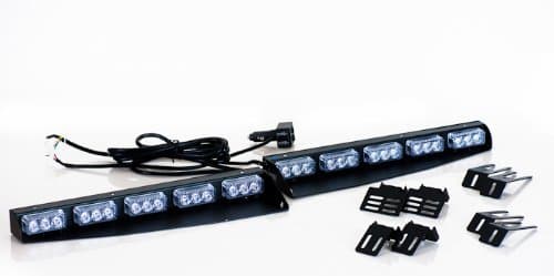Abrams Slick Top Interior Visor Emergency Vehicle LED Lightbar TIR Optics - Red/Red