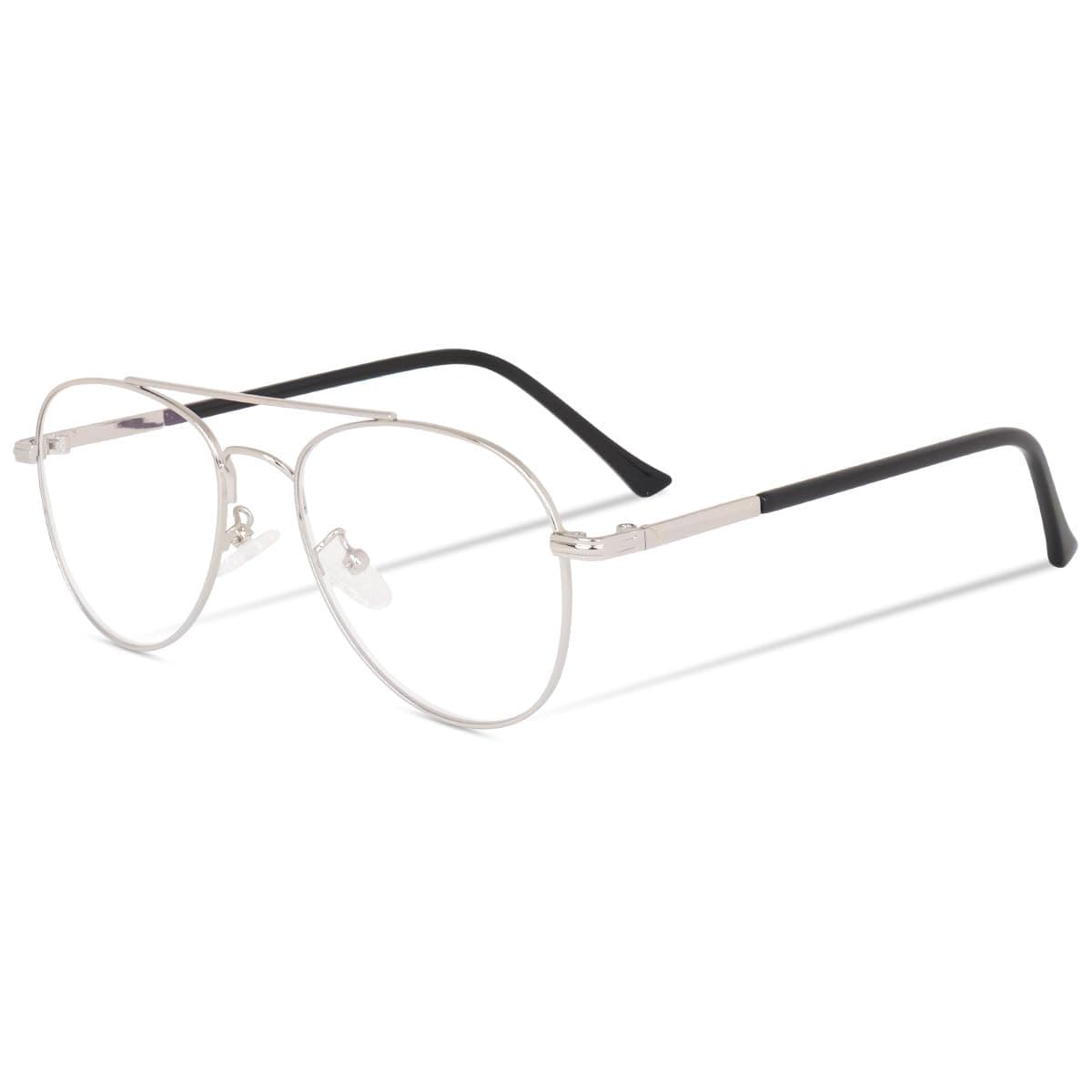 Poshh Eyewear Anti-glare Blue Light Blocking Glasses for Eye Protection from Computer, Laptop, Mobile, TV for Men and Women | Zero Power | Aviator Style