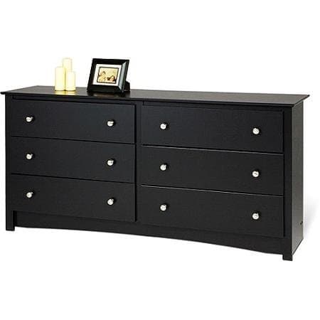 6-Drawer Dresser, Knobs Finished in Antique Bronze in Rich Espresso Laminate Finish