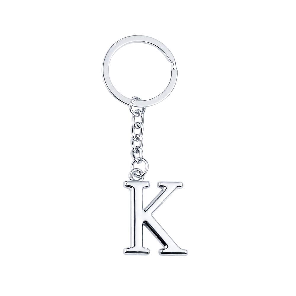 Keychain Initial Letter Key Chain Silver for Men Women Personalized Alphabet Monogram Keychain for Car Keys