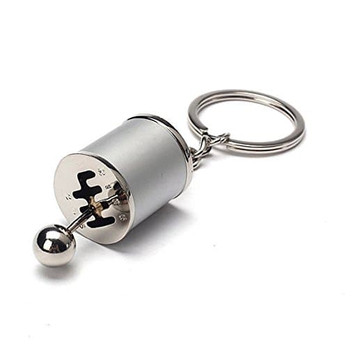 4 Colors Auto Car Tuning Part Chrome Finish Gear Box Shifter Key Chain Fob Ring Turbine Nos Keychain-Silver