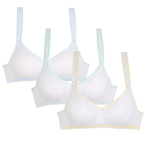 Jeteway Big Girls' 7-16 Slim Softi Cup Hasp Small Vest Design Wireless Bra Size 32 (pack of 3)