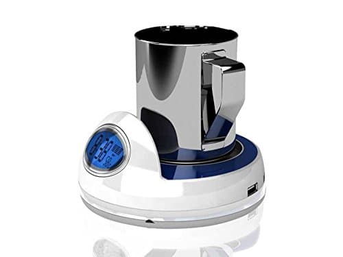 Apltch New Clock LCD Digital Screen USB Coffee Mug Cup Coaster Warmer Heater With Clock Calendar Thermometer 4 Port USB Hubs (Blue)