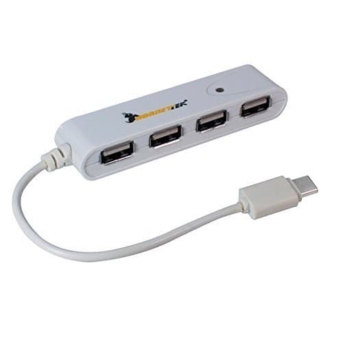 HornetTek USB-C to 4-Port USB 2.0 Hub White