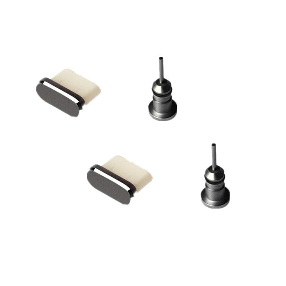 Metal Anti-Dust Plugs Covers Compatible for Type-C Charging Port and Earphone Jack, USB-C Port Caps + 3.5mm Earphone Dust Covers