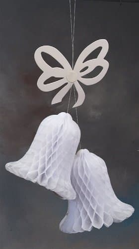 17" Double Bells & Bows Paper Honeycomb Decoration