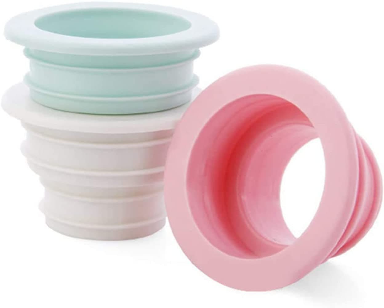 KPNG Drain Pipe Seal Hose Silicone Plug, Kitchen Pipe Deodorant Sewer Seal Ring Washing Machine Drain Multipurpose Pipe Connector for Floor Drain Basin Bathroom Kitchen Sink Laundry Room (2,Black)